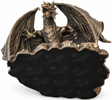 Mytisk Drage og Skat Figur. Beskyt dit rige med skattevogter i bronze