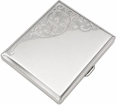 CIGARETETUIER. Metal cigaret etui med indgraveret venetiansk mønster