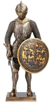 Ridderfigur i Bronze: Ægte Historisk Elegance til Dit Hjem