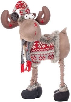 Julerensdyr. Stor charmerende julefigur med justerbar højde: 84-124 cm