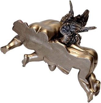 JULEGAVE IDEER TIL HENDE. Smuk bronzefigur af sovende to engle