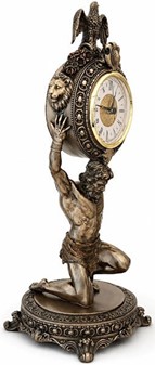 Atlas figur med ur. Et kunstværk og elegance, der beriger dit hjem