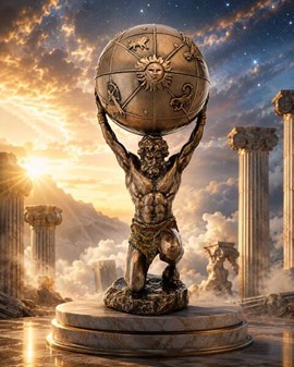 Elegant Atlas Figur med Åbningsklode. Smykkeopbevaring og Dekoration