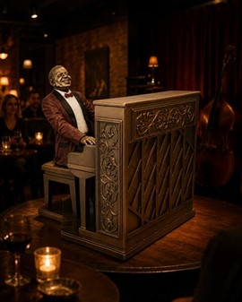 Jazzpianist ved klaveret figur – Den perfekte gave til musikeren