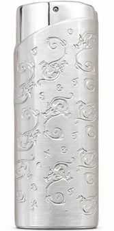 KVALITETS LIGHTER. Elegant lighter i sølv med "Good Luck"