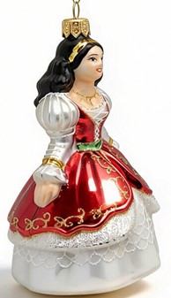 Unik julepynt. Flot glasfigur prinsesse at hænge på juletræet. 16 cm