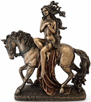 Lady Godiva til hest. Eksklusiv figur - symbol på mod og skønhed