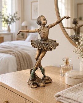BALLERINA FIGUR. Billig dekoration til hjemmet i form smuk bronzefigur