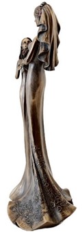 BRYLLUPSFIGUR. Smuk bryllupsgave, bronzefigur Bruden med brudepige