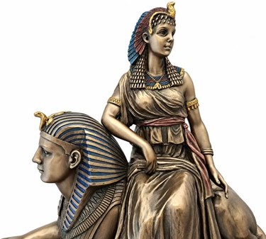Kleopatra og Sfinks Bronze Statue: Tidløs Elegance til Dit Rum