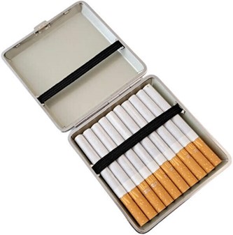 Cigaretetui i Metal til 20 stk – Robust Design med Biker-motiv