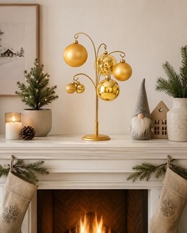 Guld julekugler i glas fra Polen, mat & blank. Ø 3, 6 og 8 cm at vælge