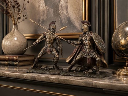 ACHILLES. Statuette af helten trojanerkrigen til hjemmet dekoration