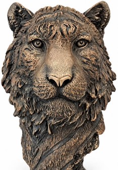 Bronze buste af tiger. Eksklusiv stuepynt og kontordekoration