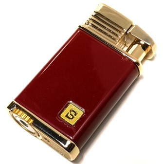 VALENTINSGAVE TIL HENDE. Rød gas lighter med gylden farve finish