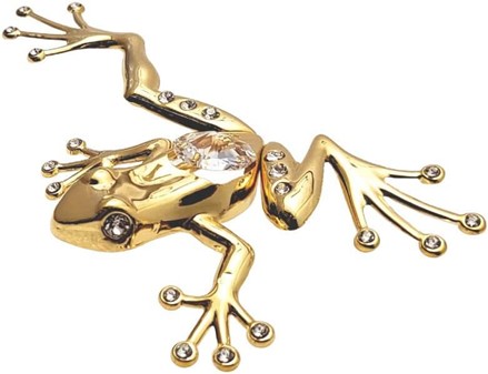 GAVER TIL MOR. Frø belagt med 24 karat guld med Swarovski krystaller