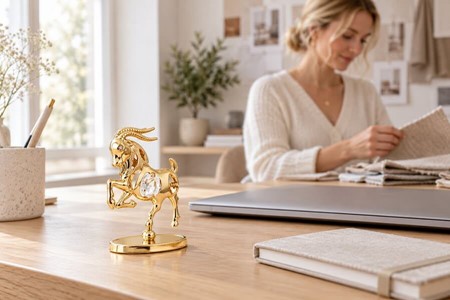 STENBUK STJERNETEGN FIGUR. Dit stjernetegn i luksuriøs forgyldt figur