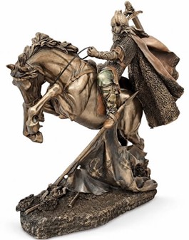 Dekorativ Viking Figur på Hest – Perfekt Gave til Far, der Har Alt