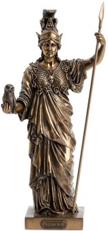 Imponerende Athene Gudinde Figur. Græsk Myndighed til Kontor og Hjem