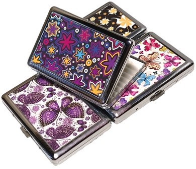 CIGARETETUI LANG. Billige metal etui til 20 stk Slim cigaretter