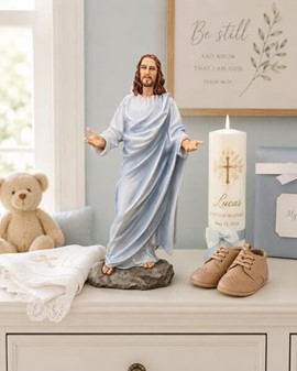 Skab Ro: Jesus Kristus figur med Sjæl. Kunstværk fyldt med Fred og Håb
