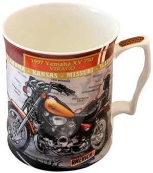 PORCELÆNSKRUS. Eksklusivt Yamaha XV 750 krus i metal gaveæske