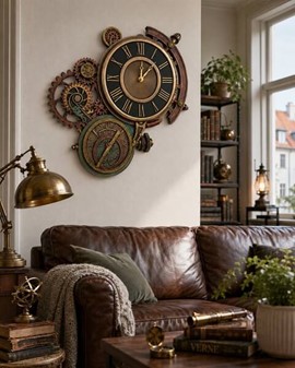PYNT TIL VÆGGEN. Steampunk astrolabe enestående vægur. Perfekt gave