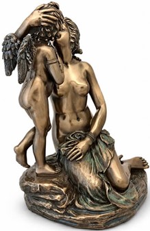 Amor og Psyke Figur. Romantisk bronzeskulptur til tidløse øjeblikke