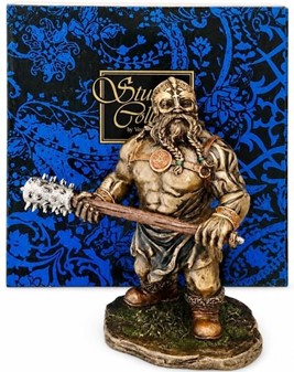 Viking figur med Humor: Kriger med Kølle og med et truende blik!