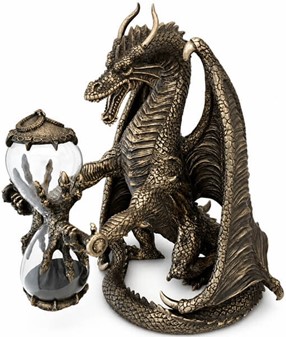 TIMEGLAS. Unik Veronese skulptur af dragen med timeglas i hænderne