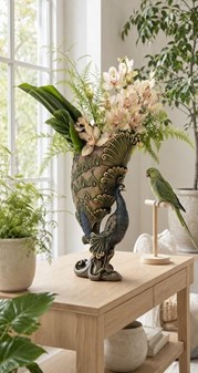 Påfugl vase til tørrede blomster. Perfekt gave til ny lejlighed