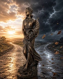 Fortuna figur i bronze. Giv lykke i bryllupsgave