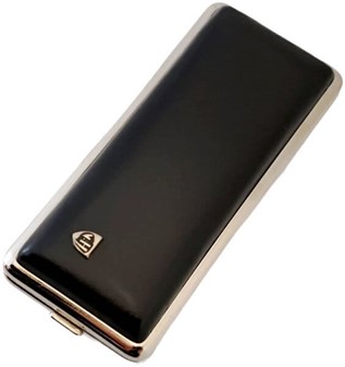 Cigaretetui læder i sort til lange Super King Size og SLIM cigaretter