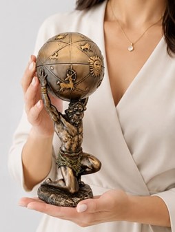 Elegant Atlas Figur med Åbningsklode. Smykkeopbevaring og Dekoration