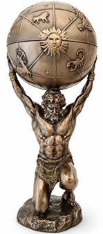Elegant Atlas Figur med Åbningsklode. Smykkeopbevaring og Dekoration