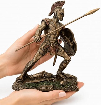 ACHILLES. Statuette af helten trojanerkrigen til hjemmet dekoration