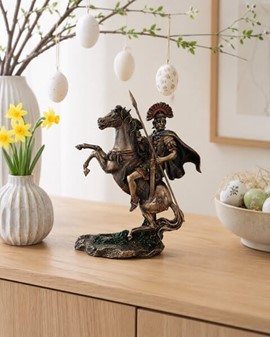 GAVE HAM. Imporedende bronze skulptur af Romerske centurion på hest