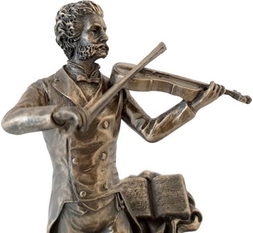 Tidsrejse til Wien. Elegant Johann Strauss Bronzefigur med Spilledåse