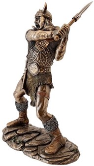 Viking figur. Bronzefigur af mægtige kriger, der svinger sin økse
