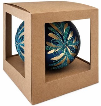 Julekugler store. Glas julepynt i mat marineblå med zirkoner. Ø 15 cm