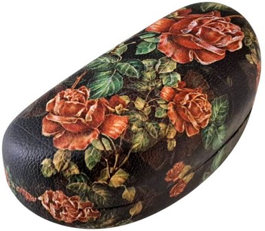 BRILLEETUI. Hårdt "Floral Story" etui med elegant rosemotiv