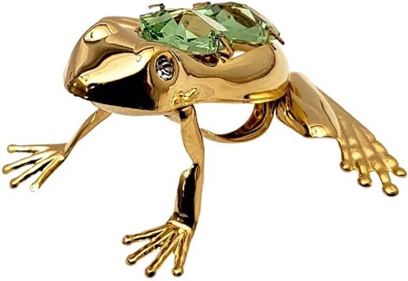 SMÅ GAVER TIL HENDE. Lille forgyldt frø med Swarovski krystaller