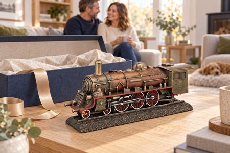 Steampunk Damplokomotiv Figur – En nostalgisk rejse i miniature!