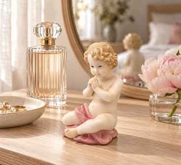 ENGEL FIGUR. Charmerende porcelæn figur. Et symbol på ro og skønhed