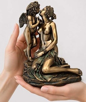 Amor og Psyke Figur. Romantisk bronzeskulptur til tidløse øjeblikke