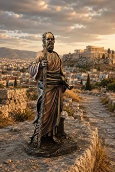 SOKRATES. En unik bronze figur af antikkens største filosof fra Athen