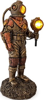 DEKORATION HJEMMET. Steampunk Veronese figur af døde dykker med LED
