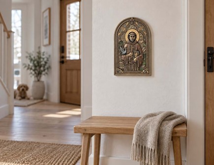 Sankt Frans af Assisi ikon. Unik Indretning og Tidløs Inspiration