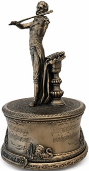 Tidsrejse til Wien. Elegant Johann Strauss Bronzefigur med Spilledåse
