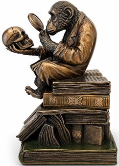 Den Oplyste Abe. Dekorativ figur med hemmelig æske og symbolik